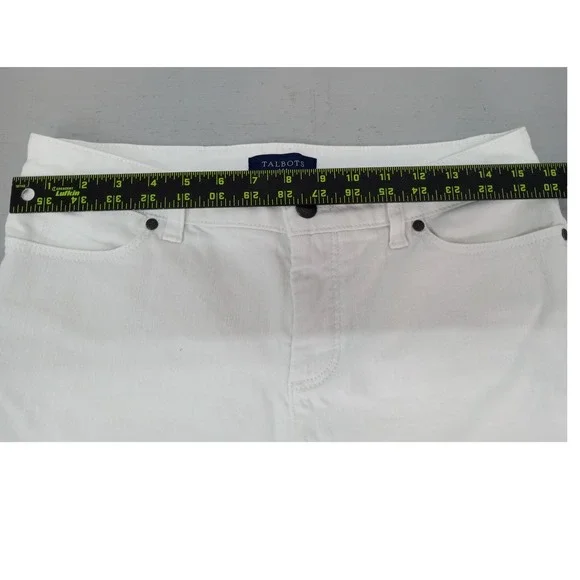 Talbots Women's White Straight Leg Denim Jeans Size 8 Cotton Stretch Mid Rise - Picture 5 of 9